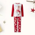 thumbnail image 1 of Conjunto De Pijamas De 2 Piezas Conjunto de pijama familiar de 2 piezas Conjunto informal de manga larga con estampado de alce y pantalones Traje diario Kuymtek Hombre Rojo M para Hombre, 1 of 7