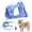 Blue-SET, variant on WAAYEEPAL Adjustable Dog Harness with Lift Handle, Soft PVC Breathable Pet Vest (XS, Black)