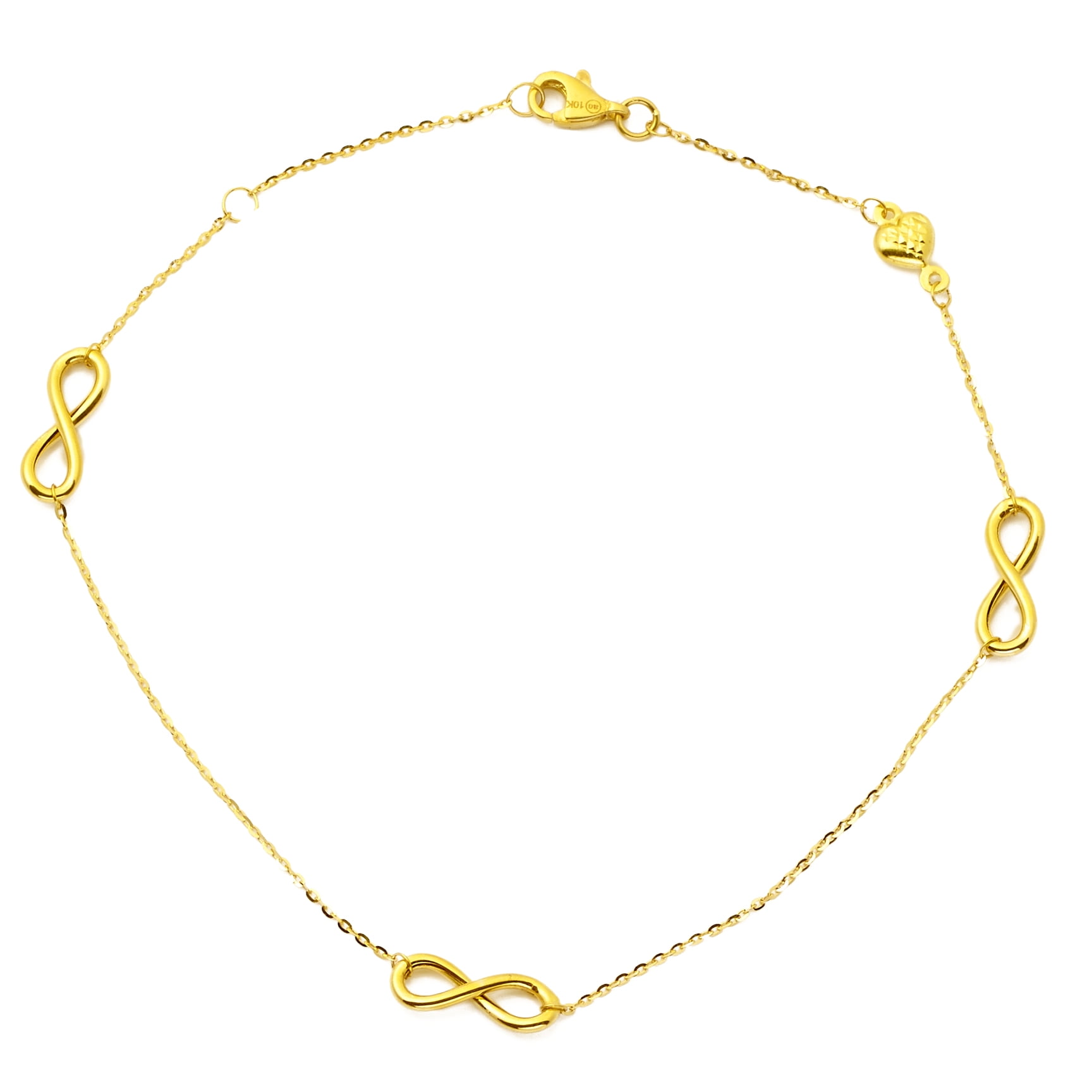 LoveBling 10K Yellow Gold .50mm Diamond Cut Rolo Chain with a 