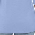 thumbnail image 4 of Craaazy Women Summer Casual Tops V Neck Button Front Three Quarter Sleeve Solid Color Blouses Gift, 4 of 5