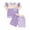 Purple, variant on Bagilaanoe 2pcs Toddler Baby Girl Shorts Set Contrast Color Short Sleeve T Shirt Tops + Shorts 6M 12M 18M 24M 3T Kids Casual Summer Clothes