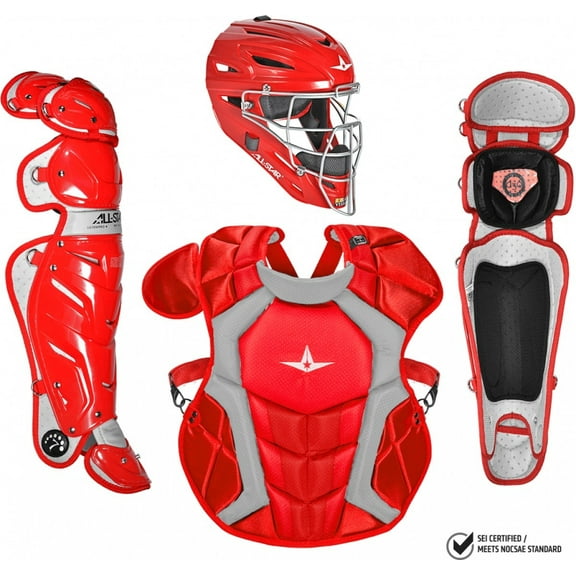 All Star Adult System7 Axis Pro Catchers Set Scarlet