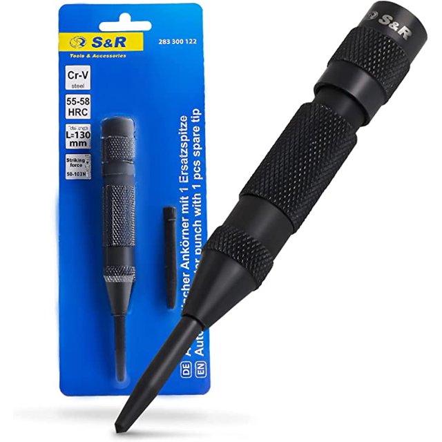 nipocaio Perforateur Central Automatique Acier/métal/bois. avec Pointe de Rechange
