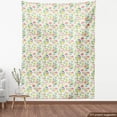 thumbnail image 3 of Colorful Fabric by the Yard, Pattern of Tropical Flowers and Leaves on Plain Background Natural Art, Upholstery Fabric for Dining Chairs Home Decor Accents, Pink White Apple Green by Ambesonne, 3 of 4