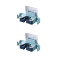 thumbnail image 3 of Moyic Fregona Escoba Estante Montado en la pared Autoadhesivo Sin perforaciones Herramienta de limpieza Soporte de almacenamiento Baño Azul claro 2Conjunto, 3 of 5