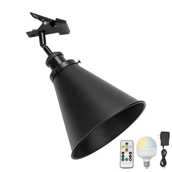KAYYELAMP Rechargeable LED Wireless Clamp Lamp Adjusted Angle Remote Clip Light Vintage Design Clip On Flower Pot Bookshelf Splint Billboard Bedsides