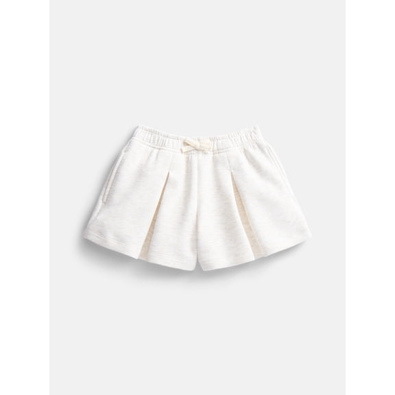 Wonder Nation Toddler Girls Athletic Pleated Shorts with Bow, Sizes 12M-5T