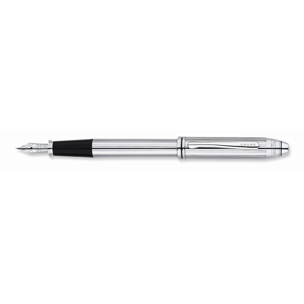 Townsend Lustrous Chrome Fountain Pen Engravable Personalized Gift