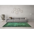thumbnail image 3 of Ahgly Company Machine Washable Indoor Square Persian Turquoise Blue Traditional Area Rugs, 4' Square, 3 of 4