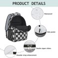 thumbnail image 4 of Gray and White Checkered Pattern Backpack for School, Cute School Bag with Adjustable Shoulder Straps and Padded Back, 15.3"x11"x6.7", 4 of 5