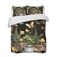 thumbnail image 2 of Green Frog Twin Size Down Alternative Comforter, Lightweight Comforter Quilt Bedding Set with Pillow Shams Butterfly Plant Flowers Mushroom Coffee Brown All Seasons Bed Comforter Duvet Insert 68"x86", 2 of 7