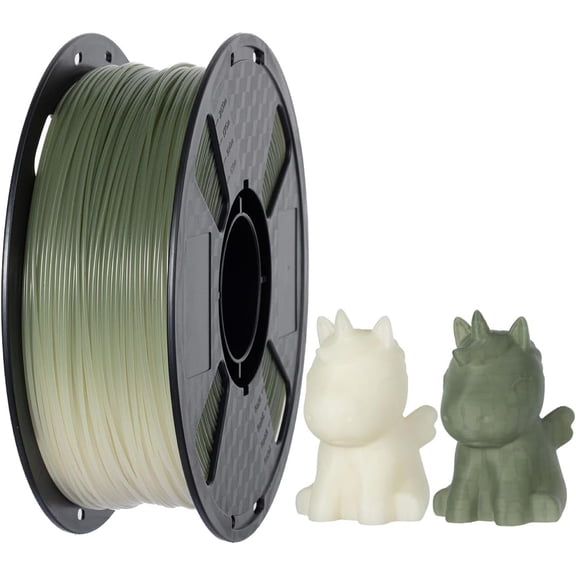 NEOYFC  UV Sunlight Color Changes PLA Filament 1.75mm 1KG White to Olive Green FDM 3D Printer Filament 3D Printing Materials Color Changing PLA White Green