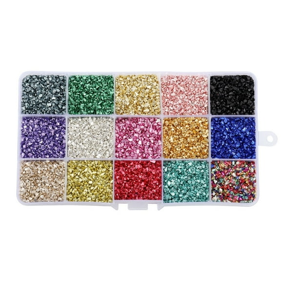3D Crushed Glass Stones Charm Small Glitter for Rhinestone DIY Nail Art Decorati