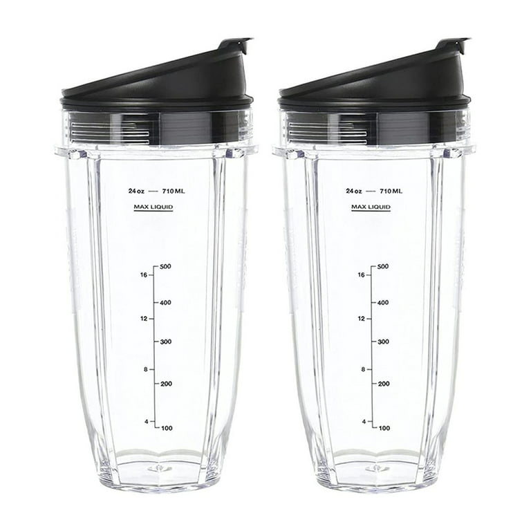 24 oz Cup with Sip & Seal Lid Replacement Parts 483KKU486 408KKU641  Compatible with Nutri Ninja Auto-iQ BL480 BL640 CT680 Blenders 