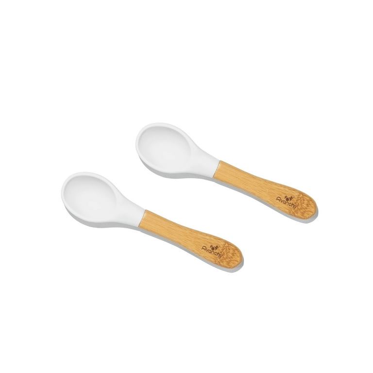 Avanchy  Bamboo Infant Spoons: Long handles for Parent-Led