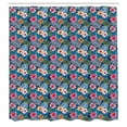 thumbnail image 2 of Ambesonne Tropical Shower Curtain, Colorful Floral Petals, 69"Wx75"L, Night Blue Multicolor, 2 of 4