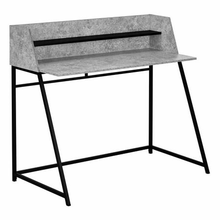 UPC: 0680796050221 | Computer Desk  Home Office  Laptop  Storage Shelves  48 L  Work  Metal  Laminate  Grey  Black  Contemporary  Modern