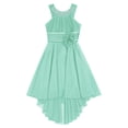 thumbnail image 4 of YONGHS Kids Girls Halter Neck High Low Wedding Bridesmaid Dress Mint Green 6, 4 of 5