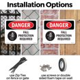 thumbnail image 3 of Fall Protection Required OSHA Danger Rigid Plastic Sign 18 Inch x 12 Inch - 5 Pack, 3 of 8