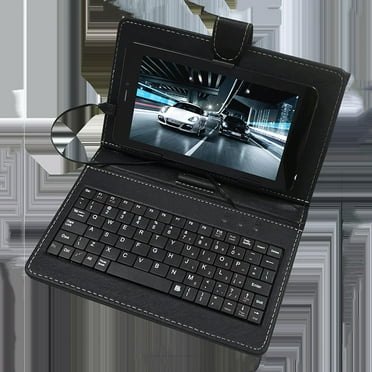 Universal 7-10.1 Inch Tablet Case with Wired Keyboard, Leather Protective Cover, Plug & Play for Android Tablets