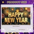 thumbnail image 2 of Golden Letters Happy New Year Banner Fireworks Design New Year Display Festive Sparkling Elements Festive Backdrop for New Year Party NYE Celebration Holiday Gathering, 2 of 9