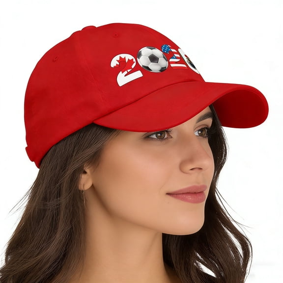 Seyotauo 2026 World of Cup Hats USA Canada Mexico Teams Soccer Fan Cap Adjustable Washed Cotton Hat for Game Day Outdoor Sun Protection Unisex Sport Accessory