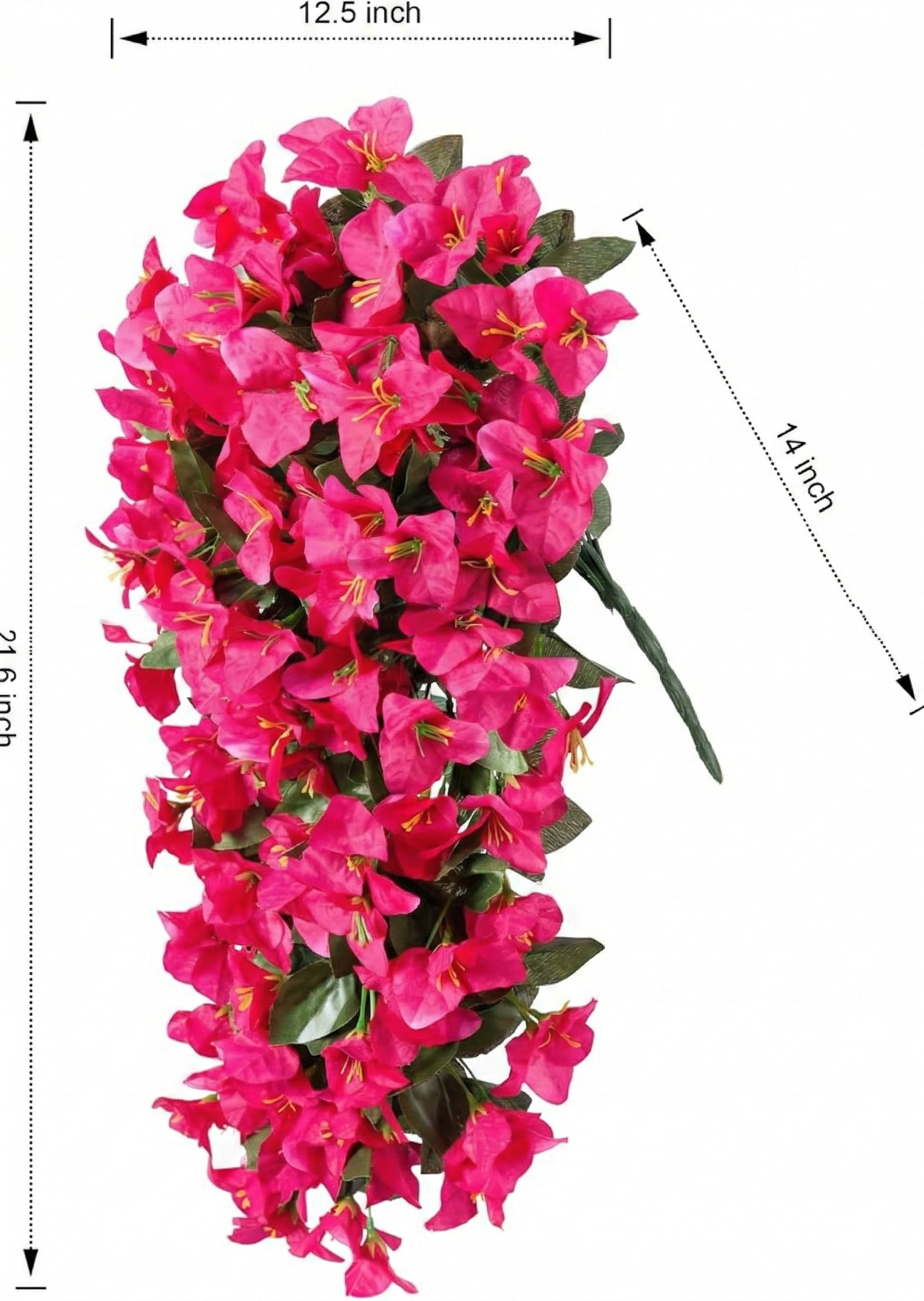 Waipfaru Artificial Bougainvillea Flowers Plants for Outdoors Decoration,4 Pcs UV Resistant Hanging Flowers for Front Door Porch Planter Urn Patio Garden Decor