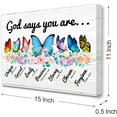 thumbnail image 2 of God Says You Are Wall Art,Inspirational Bible Verses Wall Decor for Women Room,Rustic Flowers God Says You Are Canvas Prints for Bedroom Home Office Decoration Y063, 2 of 6