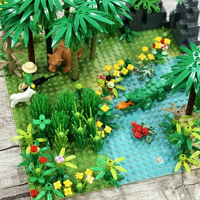Building Bricks Baseplate Toddlers Flat Base Plate Block Toy Board for Adults Children Playset Decor Replacement Parts Presents Grass Type 2