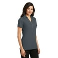thumbnail image 4 of Port Authority Ladies Silk Touch Y Neck Polo-XS (Steel Grey), 4 of 6