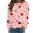 thumbnail image 2 of VgaVtl Womens Plus Size Sweatshirts Long Sleeve Pink Valentines Ladies Tops Pullover Loose Party Soft Heart Print Tops, 2 of 4