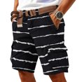 thumbnail image 2 of Streetwear Cargo Shorts For Men With Abstract Stripe Pattern And Utility Pockets Designed For Summer Beach Vacations Camping Trips Black L, 2 of 5