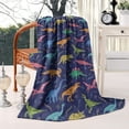 thumbnail image 2 of Colorful Cartoon Dinosaurs Plants Pattern Blanket,Comfortable Soft Lamb Wool Throw Blanket,All Season,Warm Lightweight Blankets for Sofa Bed Couch Living Room Chair,60"x80", 2 of 4