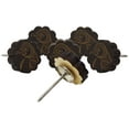 thumbnail image 3 of IBA Indianbeautifulart Brown Engraved Knobs Wooden Wardrobe Knobs Cabinet Drawer Pull 10 Pcs, 3 of 3