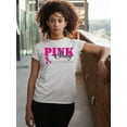 thumbnail image 3 of Pink Strong Breast Cancer Awareness Support Family Friends Run Walk Marathon Women's T-shirt, S, White, 3 of 5