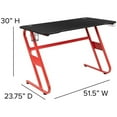 thumbnail image 3 of Bowery Hill Ensemble de Bureau de Jeu et de Fauteuil Inclinable de Course, Rouge et Gris, 3 of 11