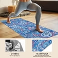 thumbnail image 4 of Blue Paisley Pattern Hot Yoga Mat Towel Non Slip for Hot Yoga - Quick-Drying Yoga Mat Cover with 4 Corner Pockets with Travel Bag - Hot Yoga Towel Non Slip 74"x26", 4 of 6