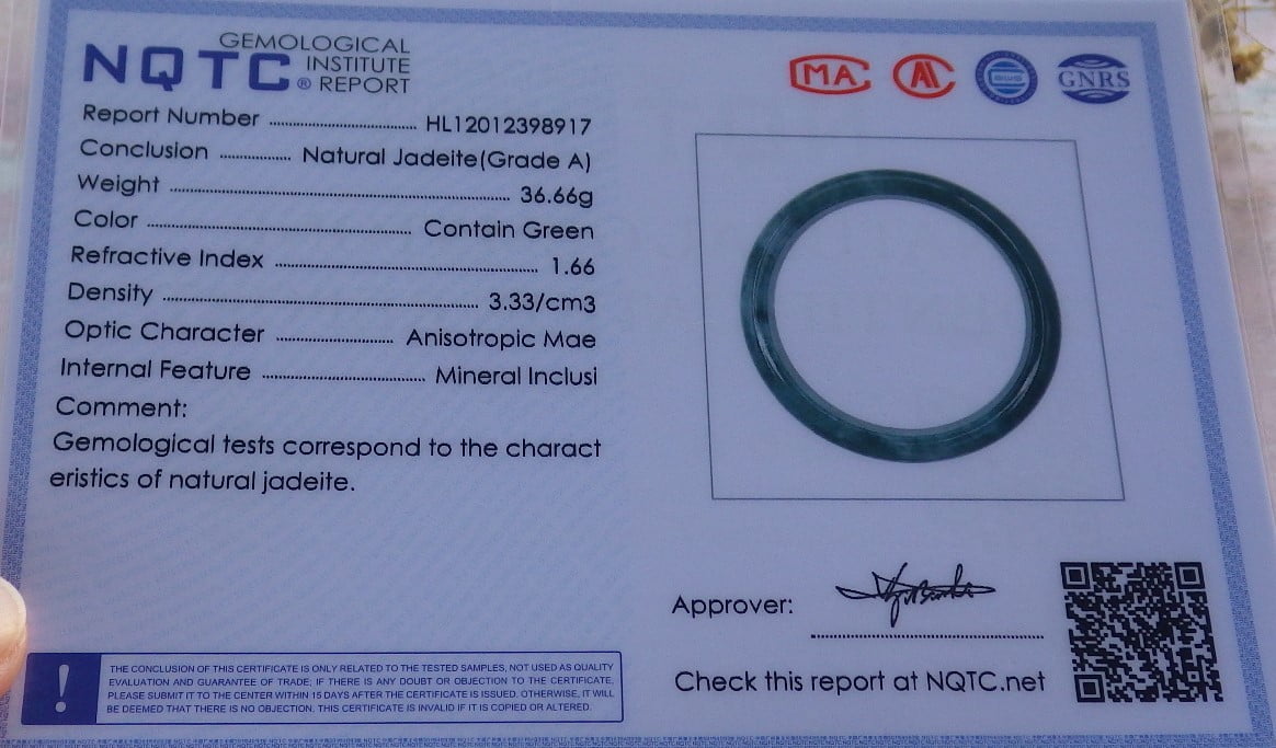 Green Natural A JADE Jadeite Bangle Bracelet 58 mm 680951 TN