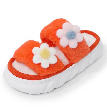 

CoCopeanut 2022 Heart Modelling Design Fluffy Fur Slippers Women Winter Warm Closed Plush Home Slippers Platform Height 4cm Women Shoes