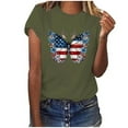 thumbnail image 2 of SOOMLON 4th of July Womens T Shirts Loose Fit Butterfly Independence Day Shirts Crew Neck American Flag Tops Short Sleeve Going out T-Shirt Formal Tee Blouse Clothes, 2 of 4