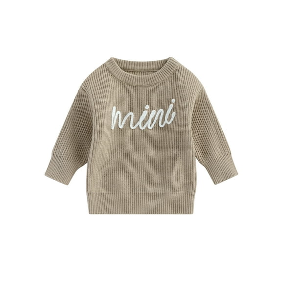 Bagilaanoe Toddler Baby Girl Boy Knitted Sweater Long Sleeve Letter Embroidery Pullover 6M 12M 24M 3T 4T 5T 6T Kids Warm Jumpers Tops Fall Loose Knitwear