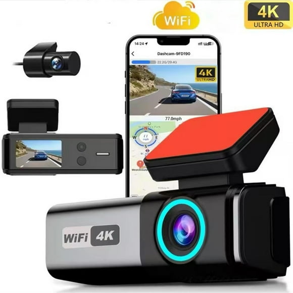Kbndieu Dash Cam Dash Cam 4K Front and 1080P Rear HD Recording Night Vision Driving Recorder with 1.47 Inch Screen and Wifi Mobile Phone Interconnection Automobiles & Motorcycles