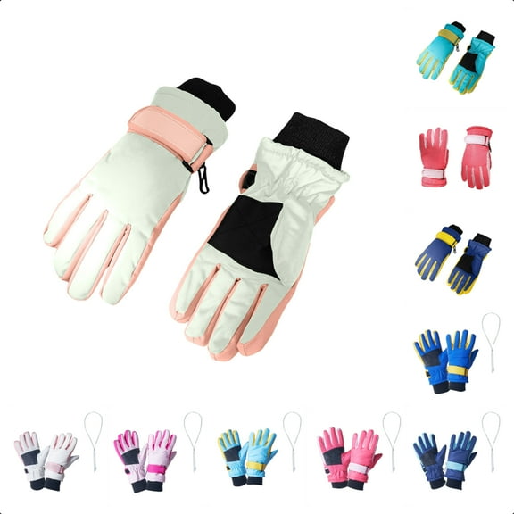 Ugoldhm Kids' Insulated Snow Gloves 3-15Y, Waterproof Warm for Winter Sports & Extreme Cold Weather