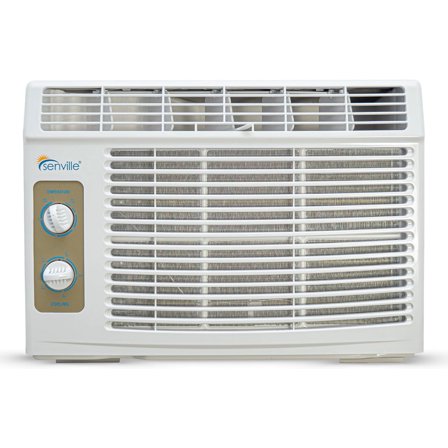 Senville 5000 BTU Window Air Conditioner, Energy Efficient, Single Room Cooling, 150 Sq. Ft., White