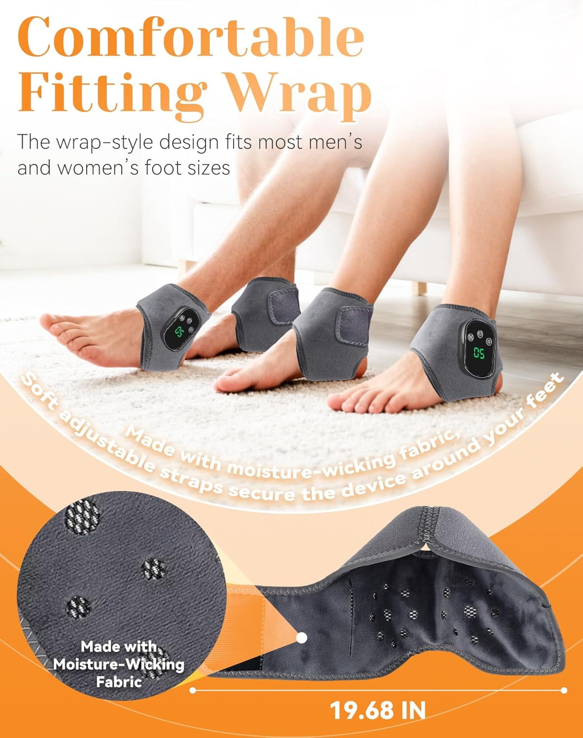 Rejuvacare Foot Massager with 5 Heat Levels & 3 Vibration Modes, Wireless 3-in-1 Foot Massager with Soothing Heat, for All Ages Ankle Massage
