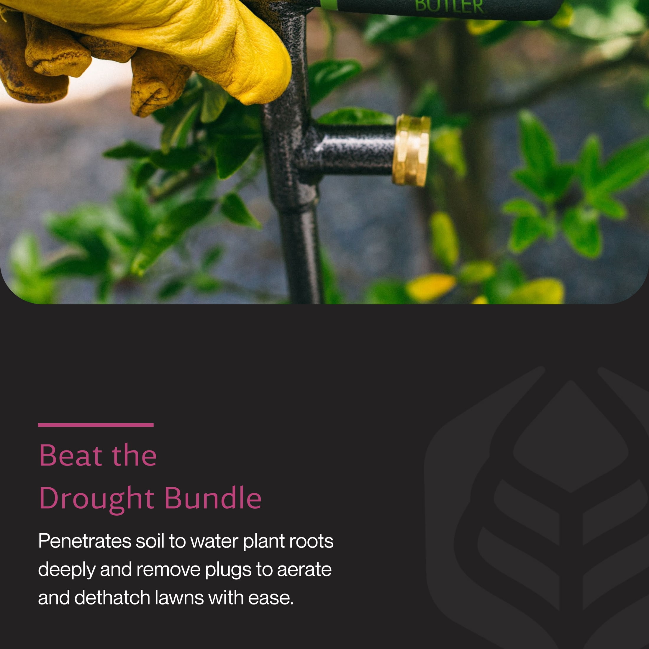 Yard Butler Beat The Drought Garden Bundle - Deep Root Irrigator and Manual Lawn Coring Aerator - Drip Watering Feeder Tool Irrigation System - Grass Aerators, Plug Core Aeration Tool (Pack of 2)
