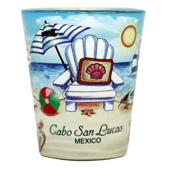 Cabo San Lucas Mexico Beach Chair In and Out Shot Glass