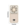 thumbnail image 3 of Beige Portable Makeup Mirror Neck Fan Multifunctional Rechargeable Digital Display Folding Long Battery Life For Students Personal Cooling Compact Design #K5V2e, 3 of 6