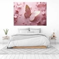 thumbnail image 3 of Mudket Pink and Gold Paper Art Butterfly with Flowers Canvas Wall Art, Floral Wall Decor, Framed Ready to Hang Artwork for Living Room Bedroom - 12"L x 8"W, 3 of 10