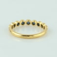 thumbnail image 3 of KIRAN FINE JEWEL Bezel Round Blue Sapphire Eternity Ring Yellow Gold Plated 925 Sterling Silver Wedding Band Ring Statement Jewelry Gift For Her, 3 of 5